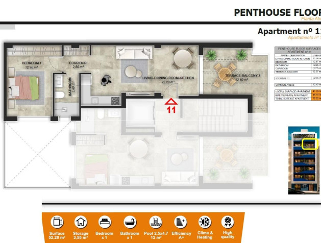 Nouvelle construction - Attique - Torrevieja - Playa del Acequión